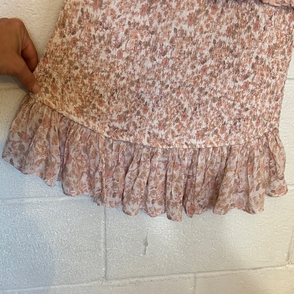 Olivaceous Cream and Blush Floral Ruffle Dress - Picture 3 of 4